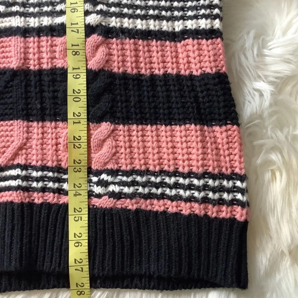 Torrid Pink Multi Stripe Cable Pullover‎ Tie Back Sweater Size 1X